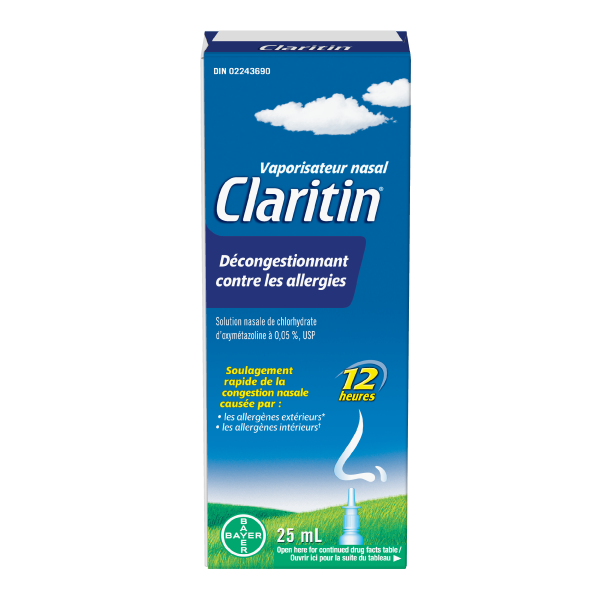 Boîte de décongestionnant en vaporisateur nasal