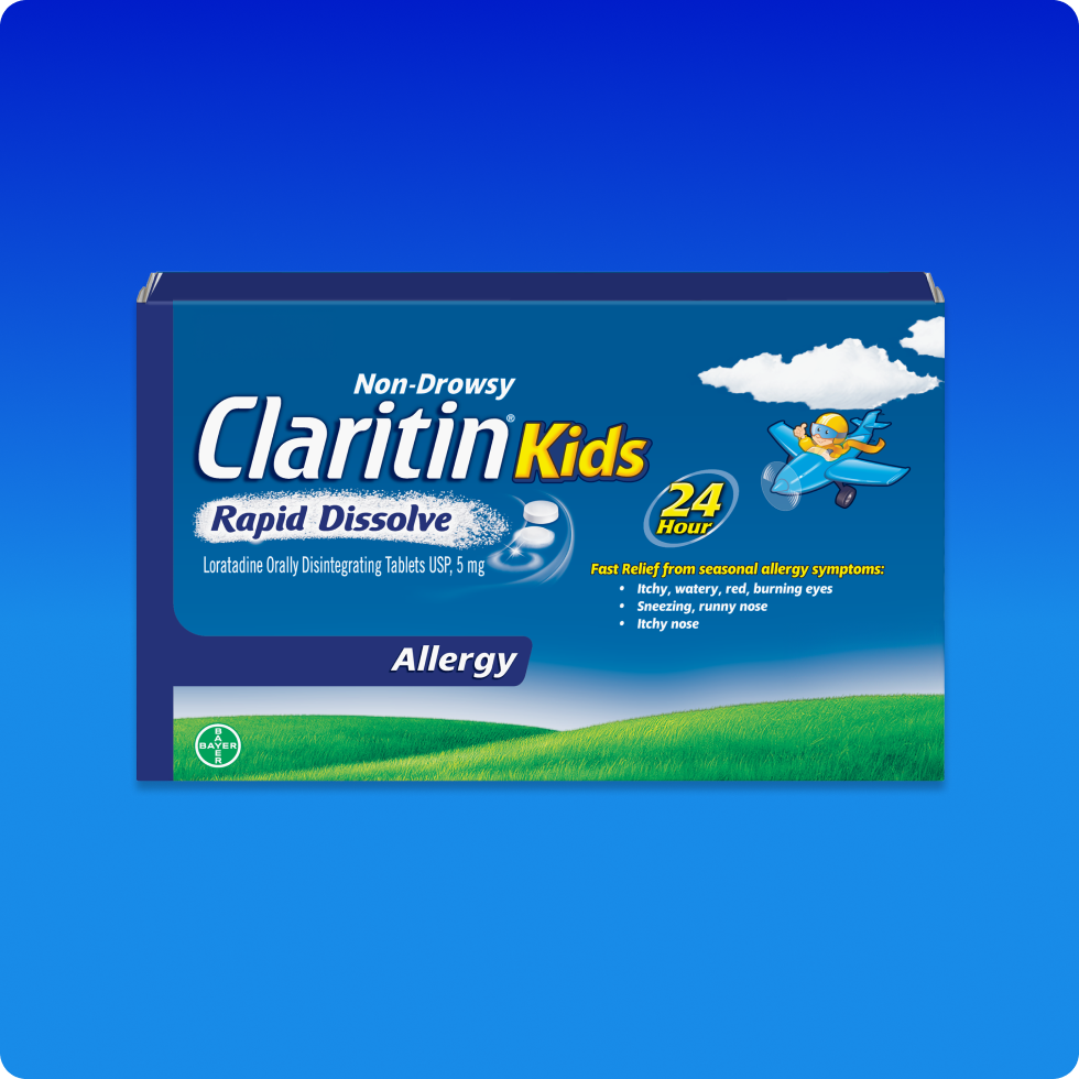Front view of Claritin® Kids Rapid Dissolve 24 Hour pack.